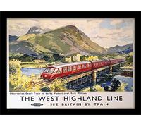 National Railway Museum "The West Highland Line Framed Print, Multi-Colour, 30 x 40 cm