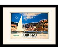 National Railway Museum "Torquay Mounted and Framed Print, Multi-Colour, 30 x 40 cm