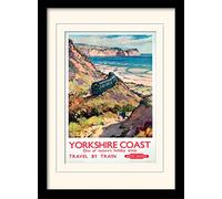 National Railway Museum Yorkshire Coast 3 Mounted & Framed 30 x 40cm Print, MDF, Multi-Colour, 42 x 32 x 2.4 cm