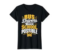 National School Bus Safety Week Value Graphic T-Shirt, Women, Black, M