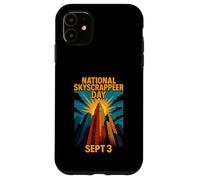 National Skyscraper Day Sept 3 Comic Retro City Skyline Case for iPhone 11