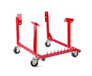 NATIONAL STANDARD Rolling Engine Cradle Stand with Wheels, Fits Chevy V8 Small Block and Big Block, Steel Construction, Built in Hardware Storage, Easy Assembly