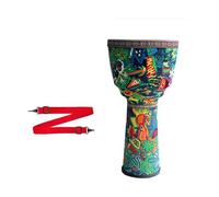 National Style African Drum Goatskin Drumhead Portable, Percussion Djembe Drum Adults Darbuka Drum Concert(8.5 inches,Green)