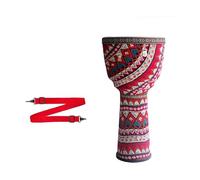 National Style African Drum Goatskin Drumhead Portable, Percussion Djembe Drum Adults Darbuka Drum Concert(8.5 inches,Red B)