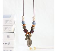 National style ceramic necklace new Chinese style clavicle chain female pendant high-end sweater chain
