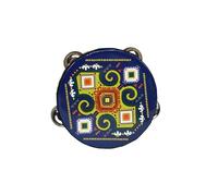 National Style Tambourine for Kids, Teenager Held Percussion Tamborine Portable for Travel Camping, Song Recording Metal Jingles Hand Drum(JJ)
