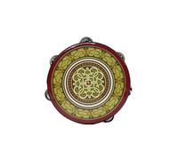 National Style Tambourine for Kids, Teenager Held Percussion Tamborine Portable for Travel Camping, Song Recording Metal Jingles Hand Drum(BB)