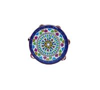 National Style Tambourine for Kids, Teenager Held Percussion Tamborine Portable for Travel Camping, Song Recording Metal Jingles Hand Drum(P)