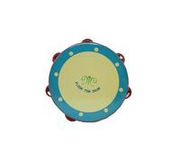 National Style Tambourine for Kids, Teenager Held Percussion Tamborine Portable for Travel Camping, Song Recording Metal Jingles Hand Drum(T)