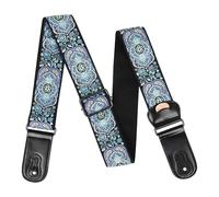 National Styles Guitar Strap With Pick Pockets Cotton Leather Ends Guitar Shoulder Strap For Electric Acoustics Guitar