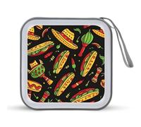 National Taco Day CD Case Holder Portable 40 Capacity DVD Wallet Storage Organizer for Car Travel