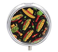 National Taco Day Travel Pill Organizer Portable Pill Case Small Pill Box for Purse Pocket