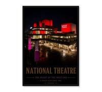 National Theatre London A4 Unframed Wall Art Print - Iconic Theatre Poster