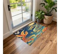 National Tide Chinese Peaceful Pattern Kitchen Mat and Rugs ，Effectively alleviate foot pressure,23.62"x 35.43",Non Slip Waterproof Ergonomic Comfort Mat for Kitchen, Floor Home, Office, Sink, Laundry