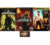 National Treasure DVD Double Feature & The Librarian DVD Trilogy 5 Movie Set Includes Treasure Map Glossy Print Art Card