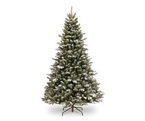 National Tree Company 6.5/7.5 Foot Snowy Sheffield Fir Feel-Real Artifical Tree (7.5 ft)