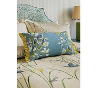 National Trust by Sanderson Kingfisher & Iris 30 x 50cm Feather Filled Cushion Azure