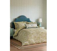 National Trust by Sanderson Tila Lime 100% Cotton Percale 180 Thread Count Duvet Cover Set Lime