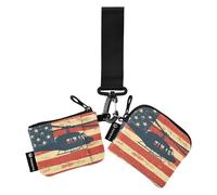National Vietnam War Veterans Day A Helicopter 1 Women's Card Cases Change Holder Small Detachable Zipper Cash Coin Purse with Zipper Pocket for Ladies Girls 2 Packs, Multicolor, 4.13"(L) x 3.5"(W