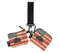 National Vietnam War Veterans Day A Helicopter 4 Dual Coin Purse Credit Card Holder Wallet Thin Flat Zipper Coin Purse Wallet with Keychain for Women Men 2 Packs, Multicolor, 4.13"(L) x 3.5"(W