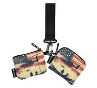 National Vietnam War Veterans Day A Helicopter Dual Wristlet Wallets for Women Cute Fashion ID Card Holders Protector with Zipper Pocket for Women Men 2 Pcs, Multicolor, 4.13"(L) x 3.5"(W), Travel