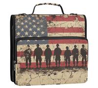 National Vietnam War Veterans Day Army 1.5 Inch 3 Rings Sturdy Zipper Binder with Handle Multiple Pockets Document Binder Organizer for School