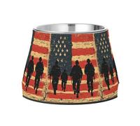 National Vietnam War Veterans Day Army Bowl for Dogs Non Slip Stainless Steel Raised Cat Bowl for Loving Pet Slow Down Eating