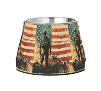 National Vietnam War Veterans Day Army Dogs Food Bowls Non Skid Stainless Steel Cat Feeding Bowls for Small Pet Slow Down Eating