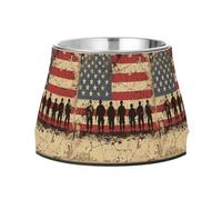 National Vietnam War Veterans Day Army Pets Food Bowls with Stand Stainless Steel Pets Basic Bowls for Small Dogs Whisker Friendly