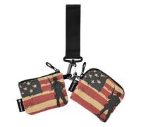 National Vietnam War Veterans Day Army Soldier with Gun 2 Women's Change Wallet Card Cases Slim Portable Zipper Wallet Coin Bag with Zipper Pocket for Men Women 2 Packs, Multicolor, 4.13"(L) x 3.5"(W
