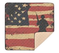 National Vietnam War Veterans Day Army Soldier with Gun Soft Thick Baby Gym & Activity Mat for Indoor Outdoor Water Resistant Padded Play Mat for Babies Infants Toddlers, 50'' x 50''
