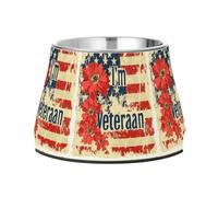 National Vietnam War Veterans Day Flowers Dogs Feeding Bowls Enhanced Stainless Steel Feeder Pets Bowl for Slow Feed Dogs Whisker Relief