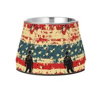 National Vietnam War Veterans Day Flowers Soldier Pets Food Bowls Elevated Stainless Steel Cat Feeding Bowls for Small Dogs Whisker Friendly