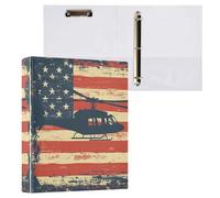 National Vietnam War Veterans Day Helicopter Bird 1 and a Half Inch Notebook Binders Round Rings With Inner Pockets 1/2 Pack Office Supplies 200 Sheets