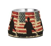 National Vietnam War Veterans Day Raised Pets Food Bowls Non Slip Stainless Steel Pets Water Bowls for Loving Pet Whisker Friendly
