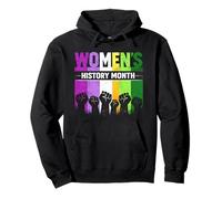 National Womens History Month March Fist Retro Vintage Pullover Hoodie