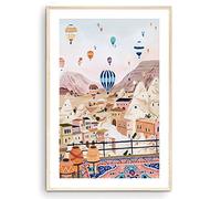 Nationcog Cappadocia, Turkey Art Print, Hot Air Balloon Print, Travel Poster, Europe Housewarming Gift (Unframed) (9x11)