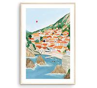 Nationcog Dubrovnik Art Print, Croatia Art, Dubrovnik Poster, Travel Gift, Croatia Wall Art, Home Decor, Housewarming (Unframed) (9x11)