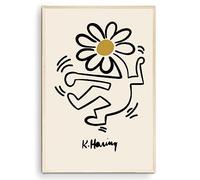 Nationcog Flower Dancing Print Poster Danish Pastel Pop Art Haring Wall Art Printable Daisy Color (Unframed) (16x24)