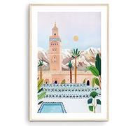 Nationcog Marrakech Art Print, Morocco Art Print, Marrakech Poster, Travel Print, Travel Poster, Moroccan Decor, Housewarming Gift (Unframed) (9x11)