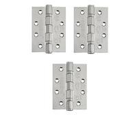Nationwide Fire Specialists Stainless Steel Grade 13 Certifire Fir Square Door Hinge - 100mm 4 Inch Stainless Steel Ball Bearing Hinge for Wooden,Steel Doors - (Pack of 3)