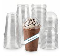 Nationwide Paper 100pcs 20oz Premium Smoothie Cups with Dome Lids, for Milkshake Juice Sweets & Thick Shakes Ice Cream Cups for Bar & Restaurants (590ml)