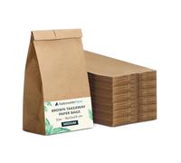 Nationwide Paper 200 Eco-friendly Medium Kraft Paper Disposable Lunch Bags, Fold Top, Ideal For Food, Groceries, Sandwiches, Sweets, and Fruit Veg Bags (18x12x29cm) - Brown