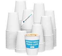 Nationwide Paper 200 X 6oz Single Wall White Paper Cups Without Lids for Hot & Cold Drinks Premium Disposable Coffee/Tea Paper Cups Perfect for Your Home, Café, Work, Parties or Outdoors, 180ml