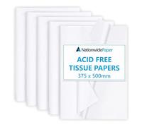 Nationwide Paper 375x500mm White Acid Free Tissue Paper Large Quality Wrapping Gift, Packaging, Arts & Craft, 500 Sheets