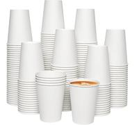 Nationwide Paper 50 x 4oz Disposable Single Wall White Paper Cups Hot & Cold Drinks Perfect for Your Home, Cafe, Work, Parties and Outdoors, 120ml