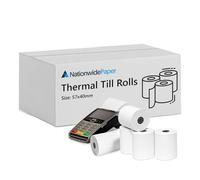 Nationwide Paper 57x40 mm, Thermal Till Rolls for Credit Card PDQ Machine Till Rolls, Card Machine Paper Rolls, Cash Register [Pack of 10]