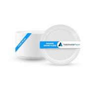 Nationwide Paper 7 Inch Biodegradable Bagasse Round Paper Plates, Strong White Party Plates, 100% Biodegradable Disposable Plates (50 Pcs)