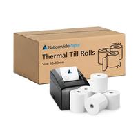 Nationwide Paper 80 x 80 mm Premium Thermal Paper Till Receipt Roll for EPOS Printer, POS Terminal, Cash Register [Pack of 5]