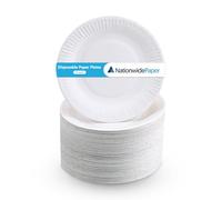 Nationwide Paper 9 Inch Round Paper Plates - White Disposable Plates for School, Office, BBQ, Ideal for Snacks, Meals & Desserts, Restaurant, Catering & Everyday Use (1000 Pcs)